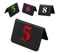 RIFWOVE Lot de 10 numéros de table en acrylique noir 1-10/11-20/20-31... Numéros de table en plastique - Numériques 3D, numéros de table autoportants numérotés double face pour fête de mariage et