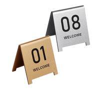 RIFWOVE Lot de 5 numéros de table en acrylique 1-5/6-10/11-15... Tentes de table double face, numéros de table réutilisables pour service alimentaire, cafés, bars, réceptions de mariage, robustes