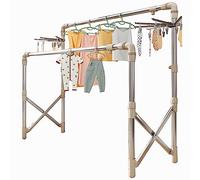 RIFWOVE Séchoir À Linge, Étendoir Pliable en Acier Inoxydable， Séchoir À Linge Extensible Réglable， Grande Capacité Etendoir en Acier Inoxydable， Économie D'espace， pour Balcon, Salon, Chambre