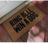 Rig Bell Wi A Paillasson pour Chien, Paillasson Fuy, Paillasson pour Chien Fuy, Paillasson Personnalisé, Paillasson en Fibre De Coco, Tapis De Bienvenue Fuy, Ring Bell Win a Dog, 24"x36"