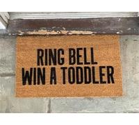 Rig Bell Wi A Paillasson pour Chien, Paillasson Fuy, Paillasson pour Chien Fuy, Paillasson Personnalisé, Paillasson en Fibre De Coco, Tapis De Bienvenue Fuy, Ring Bell Win a Toddler, 16" x 24"