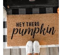 Rig Bell Wi A Paillasson pour Chien, Paillasson Fuy, Paillasson pour Chien Fuy, Paillasson Personnalisé, Paillasson en Fibre De Coco, Tapis De Bienvenue Fuy, Hey There Pumpkin, 16" x 24"