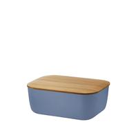 RIG-TIG "Box-It" Beurrier avec couvercle en bambou - Convient aux morceaux de beurre ordinaires, lavable au lave-vaisselle, mélamine sans BPA, durable, bleu foncé