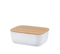RIG-TIG BOX-IT Boîte à beurre en plastique PBT avec couvercle en bambou - Idéale pour le petit-déjeuner - S'adapte à la plupart des tailles de beurre - Design Jehs & Laub
