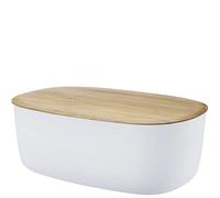 RIG-TIG Bread Bin Box-IT - Boîte de rangement pour pain, petits pains, biscuits, viennoiseries, planche à découper comme couvercle - Design scandinave, accessoire de cuisine - Blanc