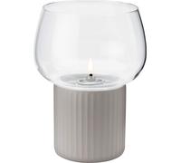 Rig-Tig Windlicht Hygge Hurricane, Kerzenhalter, Borosilikatglas, Keramik, Grey, H 16 cm, Z00137-2