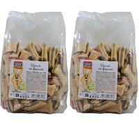 Riga - Biscuits Végé Os Fourrés - Friandise pour Chiens - Biscuits Croquants Et Savoureux - Biscuits Végétariens - Faibles en Matières Grasses - 500g (Lot de 2)