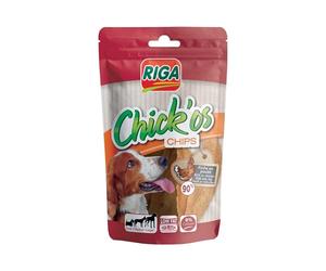 Riga - Chick'Os Chips - Friandises Chien - Chips 90% De Poulet - Riche en Protéines - Faible Teneur en Matière Grasse - sans Colorant Ni Additifs - Récompenses Naturelles Idéales - 60 g