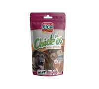 Riga Chick'Os Friandises Poulet pour Chien Adulte Small Medium 65g Sachet Zip Récompense Riche en Protéines Faible en Matières Grasses - Lot de 3