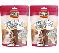 RIGA - Fish'Os Filet - Friandise Chien - Filet De Poisson - Riche en Protéines - Faible Teneur en Matière Grasse - sans Colorant Ni Additifs - Récompenses Naturelles Idéales - 80g (Lot de 2)