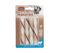 RIGA - Mach'os - Bâtonnet Torsadé L - Friandise pour Chien - Riche en Protéines - A L'Agneau - Hygiène Buccale - Mastication Et Récompense - pour Grand Chien - x 4