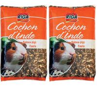 Riga - Mélange pour Cochon d'Inde - Nourriture pour Rongeurs - Granulés Et Céréales - Riche en Vitamines Et Minéraux - Sain Et Equilibré - 2KG (Lot de 2)