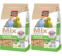 Riga - Menu Mix pour Perruches - Mix Vitaminé - Nourriture pour Oiseaux - Graines Et Céréales - Vitamines Et Minéraux - Brillance Plumage - sans Colorant, Ni Conservateurs - Sain Et Équilibré - 1 kg