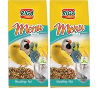 Riga - Menu Mue - Aliment Complémentaire pour Oiseaux - Graines De Lin Et Semences - Riche en Vitamines Et Minéraux - Favorise Un Plumage Sain - Recette Saine Et Équilibrée - 150G (Lot de 2)