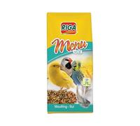 Riga - Menu Mue - Aliment Complémentaire pour Oiseaux - Graines De Lin Et Semences - Riche en Vitamines Et Minéraux - Favorise Un Plumage Sain - Recette Saine Et Équilibrée - 150G