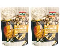 Riga - Menu Premium pour Cochons d'Inde - Mélange De Graines, Céréales, Légumes Et Fruits - Concept Tri-Nutrition - Riche en Vitamine C Et Minéraux - Élaboré par des Vétérinaires - 500 g (Lot de 2)