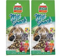 Riga - Mix Snack Aux Légumes - Aliment Complémentaire pour Rongeurs - Lapins, Cochons D’Inde, Octodons, Chinchillas - Riche en Fibres Et Vitamines - Récompense Naturelle Idéale - 85G (Lot de 2)