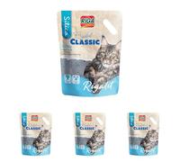 RIGA - Rigalit Cristal Classic - Litière pour Chat - Gel De Silice - Origine Minérale - Naturellement Absorbante - Neutralise Odeurs Et Bactéries - Durée 1 Mois - 1,8 kg (Lot de 4)