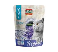 Riga - Rigalit Lavande - Litière pour Chat - Gel De Silice - Origine Minérale - Naturellement Absorbante - Neutralise Odeurs Et Bactéries - Parfum Lavande - Durée 1 Mois - 2,2 kg