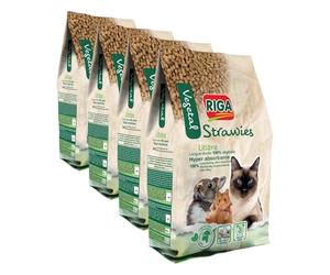 RIGA - Rigalit Strawies - Litière pour Chat Et Rongeurs - Granulés De Paille - Origine Végétale - Naturellement Absorbante - Litière Compostable- Neutralise Odeurs Et Bactéries - Durée 1 Mois - 4 kg