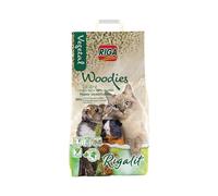 RIGA - Rigalit Woodies - Litière pour Chat Et Rongeurs - Fibre De Bois - Origine Végétale - Naturellement Absorbante - Litière Compostable - Neutralise Odeurs Et Bactéries - Durée 1 Mois - 4 kg