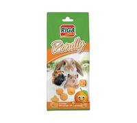 Riga - Rondly à l'Orange - Friandise Complémentaire pour Rongeur - A Base De Produits Laitiers - A l'Orange - Récompense Idéale - Friandise Croquante Et Savoureuse - 125 g