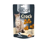 RIGA - SoCat Crock Au Fromage - Friandises pour Chat - Biscuit Croquant Au Coeur Crémeux - Riche en Vitamines - sans Conservateur - Récompense Idéale - 60 g