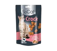 RIGA - SoCat Crock Au Saumon - Friandises pour Chat - Biscuit Croquant Au Coeur Crémeux - Riche en Vitamines - sans Conservateur - Récompense Idéale - 60 g
