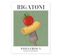 Rigatoni - Pasta Fresca Poster de Veronique Charron 70 x 90 cm Vert Tableaux Décoration murale