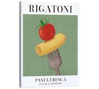 Rigatoni - Pasta Fresca Tableau sur toile de Veronique Charron 90 x 120 cm Vert Tableaux Décoration murale