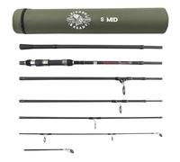 Rigged and Ready S Series Travel Fishing Rods. 2 Powerful Big Fish Predator-Carp-Surf Rods + 1 Combo + 2 Tips/cast Weights + Case. Travelling Angling in Fresh and Saltwater Fist to 15kg (33lb)