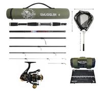 Rigged & Ready Smuggler Lot de 6 paquets de pêche de voyage avec moulinet