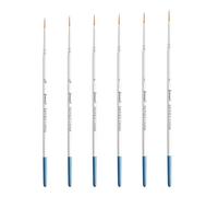 Rigger Brush Set, 6 Pcs Pinceaux Rigger pour Peindre des Lignes Fines et Longues, Micro Detail Paint Brush Set, pour l'Acrylique, l'Aquarelle, l'huile, la Peinture de Détail des Ongles