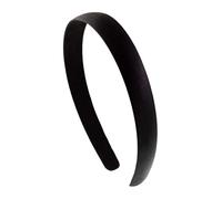 Righe e Pois - Bandeau de cheveux pour femme en satin noir 2 cm | frontière flexible sans dents, léger et confortable | pince à cheveux élégante pour un usage quotidien et des occasions (Noir)