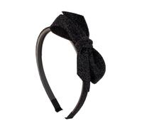 Righe e Pois - Pince à cheveux, serre-tête pour fille avec grand nœud pailleté, bandeau cheveux fille, largeur 1 cm, 1 hairband (noir, taille unia - flexible - convient à tous les âges)