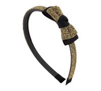Righe e Pois - Serre-tête à cheveux pour fille avec double nœud Lurex/caneté, dents biseautées, structur flexible couverture tissu lurex, lot de 1 hairband (or, taille unique - flexible)