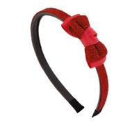 Righe e Pois - Serre-tête à cheveux pour fille avec double nœud Lurex/caneté, dents biseautées, structur flexible couverture tissu lurex, lot de 1 hairband (rouge, taille unique - flexibe)