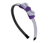 Righe e Pois - Serre-tête à cheveux pour fille avec double nœud Lurex/caneté, dents biseautées, structur flexible couverture tissu lurex, lot de 1 hairband (Violet, Taille unique - Flexible)