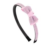 Righe e Pois - Serre-tête à cheveux pour fille avec double nœud Lurex/caneté, dents biseautées, structur flexible couverture tissu lurex, lot de 1 hairband (rose, taille unique - flexibe)