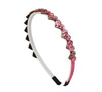 Righe e Pois - Serre-tête pour cheveux fille pailletée avec rangée petits cœurs scintillants et brillants de 1,5 cm, bandeau cheveux fille irisée, lot de 1 hairband fille (Violet, fille)