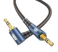 Right Angle 3.5mm AUX Cable,3.5mm TRS Audio Cable 3.5mm Stereo HiFi Jack to Jack Cables 90 Degree Stereo AUX Line for Smartphone,Car,Echo Speaker,Soundbar (2m,Right Angle)