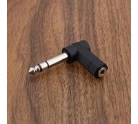 Right Angle 6.35mm 3 Pole TRS Male to 3.5mm Female Stereo Audio Adapter for Headphones,Headphones,Piano,Guitar,5pcs