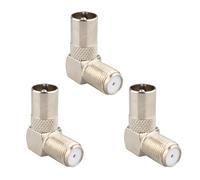 Right Angle Male Coaxial Connector for TV Antenna to 90 Degree F Plug - Convert Existing Cable to Right Angle Connector for Digital Set-Top Box (Pack of 3)