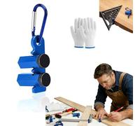 Right-Angle Ruler Clamp,Tall Stair Gauges for Framing Square, Aluminum Alloy 90 Degree Corner Anti-Slip Attachment Jigs for Carpentry, Stair and Rafter Layout (Blue)