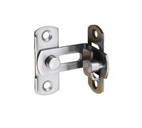 Right Angle Sliding Door Locking Latch, 90 Degree Flip Steel for Cabinet Barn Silver and Black 2 Pcs(Black Small Flat)