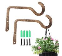 RIGHT+LEFT Lot de 2 crochets muraux décoratifs en fer de qualité supérieure de 15,2 cm, crochets rustiques pour plantes d'intérieur et d'extérieur, pour jardinières, mangeoires à oiseaux, lanternes,