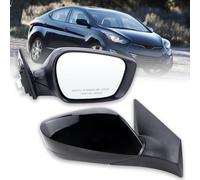 Right Passenger Side Mirror Compatible With 2011 2012 2013 Hyundai Elantra With Manual folding Power Glass Heated Black Replace#HY1321179(5Pins)