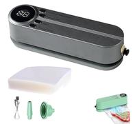 Rightfavour Mini Vacuum Sealer Wireless Portable | with 10 Vacuum Bags, 2025 New Mini Cordless Vacuum Sealer. Digital Display, for Chip Bags and Dry/Moist Food Storage (Grey)