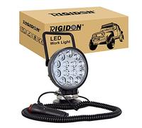 RIGIDON 1 Pcs 10 cm 4 pouces 42W feux de travail aimanté, phare de travail led rond, 12V 24V lampe avec base magnétique, floodlights pour offroad Voiture camions SUV 4x4 tracteur