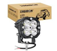 RIGIDON 1 x Phare de Travail LED, 3 Pouces Mini 30W 3000LM, 12V 24V Lampe, projecteurs lumière Feux de Travail, Spotlight pour Offroad Voiture Camion ATV 4x4 Tracteur, feu antibrouillard, 6000K Blanc